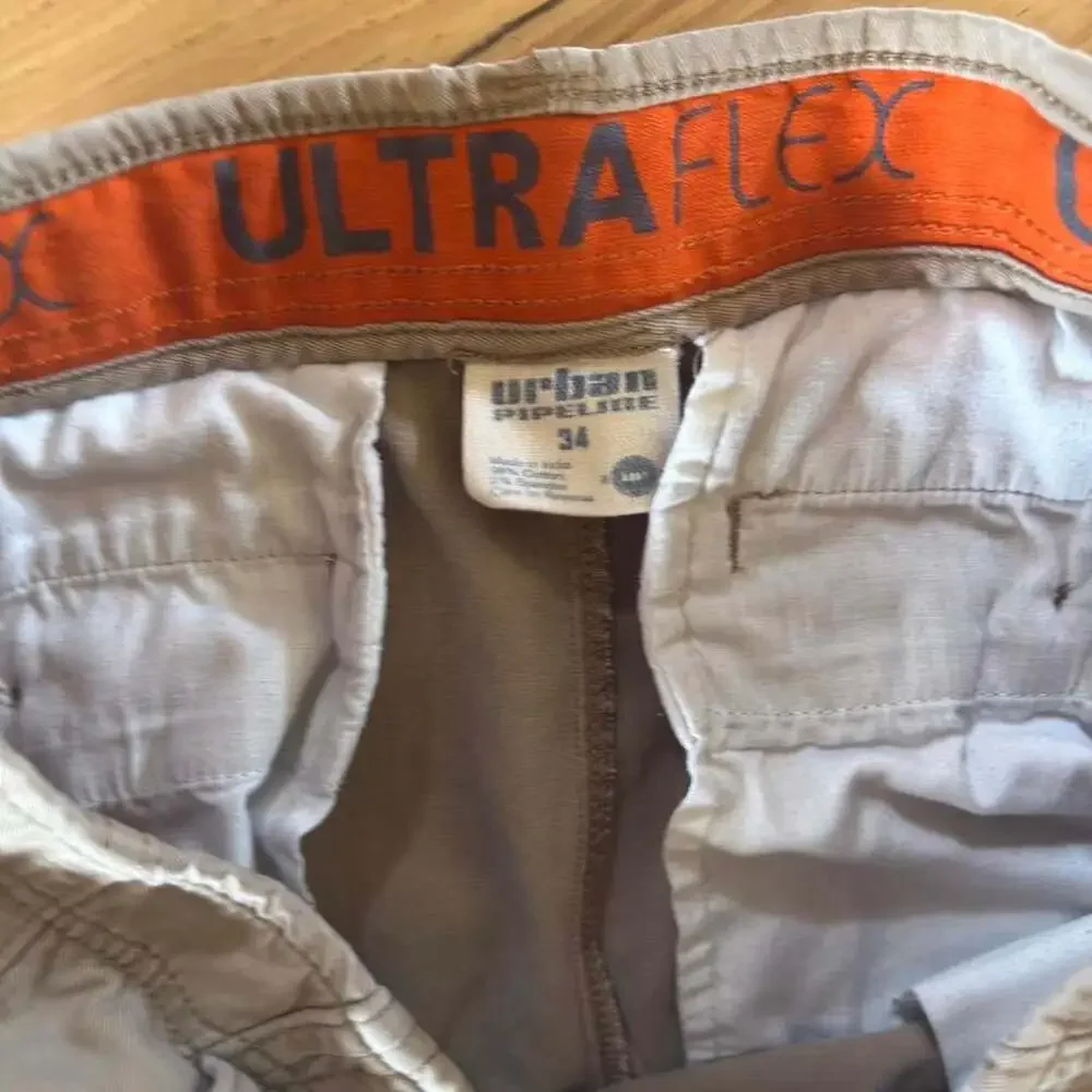 Urban Pipeline UltraFlex Khaki Flat Front Shorts Size 34